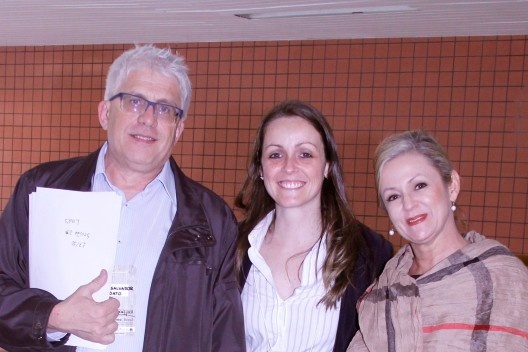 Salvador Gnoato, Michelle Schneider e Cleusa de Castro, organizadores do evento<br />Foto Michelle Schneider 