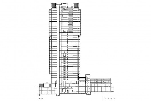 Edifício Eldorado Business Tower, corte AA<br />Aflalo & Gasperini Arquitetos 