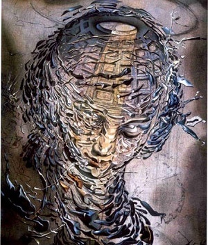 “Cabeça rafaelesca arrebentada”, Salvador Dali [Grandes mestres da pintura, Folha de São Paulo, 2007]
