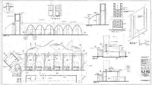 Residência dos Padres Claretianos, desenhos do projeto executivo, Batatais SP Brasil, 1984. Arquitetos Affonso Risi e José Mario Nogueira<br />Imagem divulgação  [Acervo FAU USP]