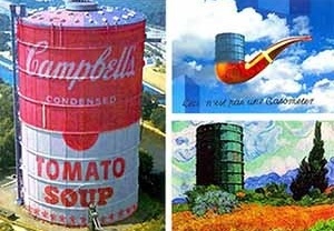 O Gasômetro de Oberhausen, “segundo” Warhol, Magritte e Van Gogh [álbum de postais turísticos]