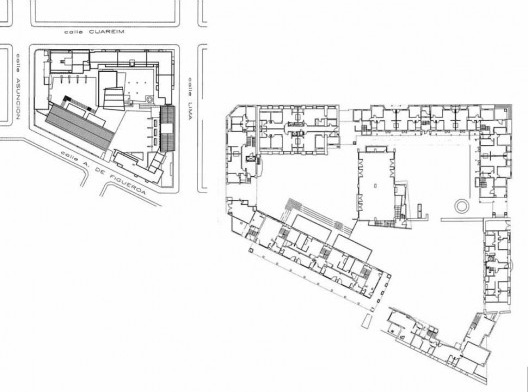 Complexo Cuareim, habitação de interesse social, implantação, Montevidéu, anos 1990, projeto do arquiteto Nelson Inda<br />Imagem divulgação 