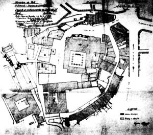 Fig. 11 - Planta Topográfica da Sé, 1939-40, antes das demolições do casario na envolvente da Sé Catedral