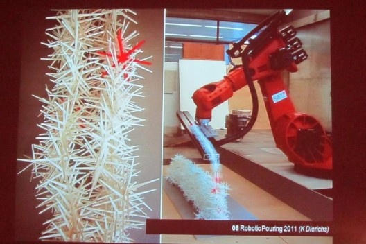 Um dos diversos usos dos robôs na arquitetura<br />foto Gabriela Celani 