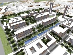 Operação Urbana Vila Leopoldina – Jaguaré. Perspectiva Eletrônica da proposta de ocupação do CEAGESP<br />Maquete eletrônica Felipe Francisco  [SEMPLA/PMSP]