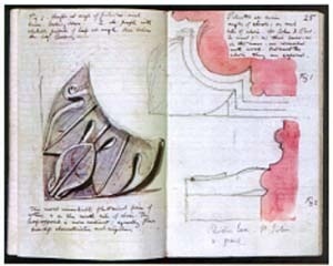 "Caderno de desenhos", John Ruskin.  [Ruskin´s Library, University of Lancaster, 2004]