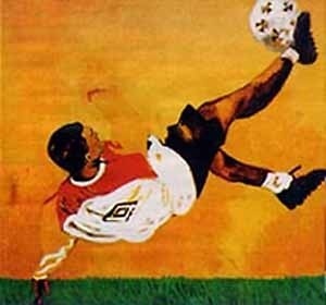 Pelé – Rei do futebol, Rubens Gerchman, 1997. Acrílico sobre tela