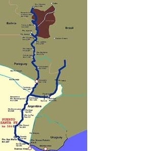 Implantação geográfica – Relação com a Hidrovia [www.puertosfe.com]