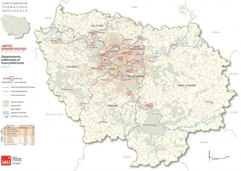 Imagem A: mapa da Ile de France [Institut d’Amenagement et Urbanisme de la Region de Ile de France IAURIF]