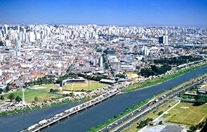 Reurbanização no Rio Tietê<br />Fotomontagem de Humberto Buso 