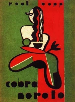 Raul Bopp, "Cobra Norato (Nhengatú da margem esquerda do Amazonas)", 1ª edição, 1931, capa do livro de Flávio de Carvalho [Coleção Rui Moreira Leite]