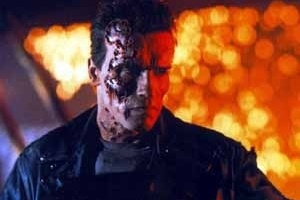 Arnold Schwarzenegger em "Exterminador do futuro", de James Cameron