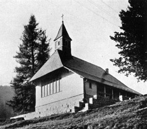 Capilla en Alemania (1936) que evidencia las identificaciones formales de las obras de Bustillo y Estrada desde esta etapa de Parques Nacionales