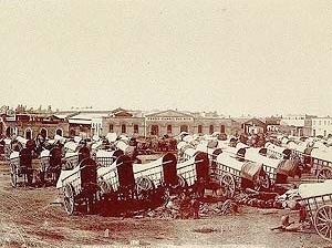 Plaza Consitución, Buenos Aires, 1890. Donación del CAC (Chile)<br />Foto de A. W. Boote  [Arquivo Cedodal]