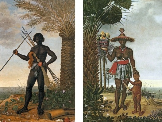 À esquerda, Homem Negro, 1641, 273 x 167 cm; à direita, Mulher Negra, 1641, 267 x 178 cm<br />Imagem divulgação 