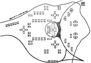 Figura 06 – Frank Lloyd Wright, Como Orchard Summer Colony, 1909. A repetição das edificações gera uma continuidade formal no conjunto [The Frank Lloyd Wright Companion, Chicago, 1993, p. 145]