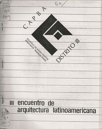 Anais do III Seminário de Arquitetura Latino-americana, publicado em 1988<br />Foto Gisela Barcellos de Souza 