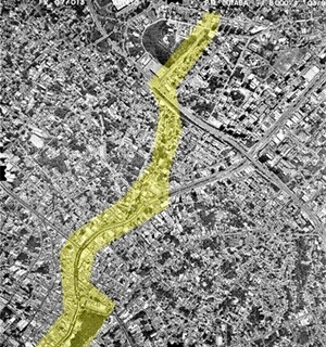 Fig. 8 – Imagem do SETOR 1, da nascente do Córrego da Prainha até o Morro da Luz [Laboratório de Geoprocessamento da UFMT, 1990. /Org.: SILVA, Geovany J. A., 2007]