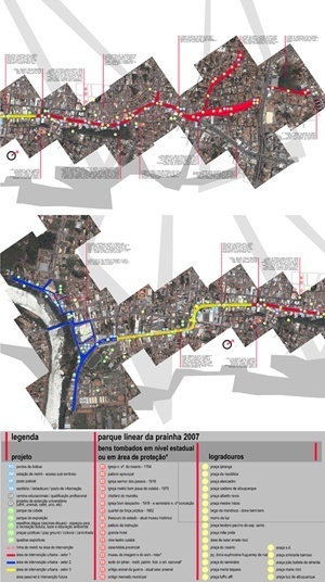 Fig. 14 – Projeto de intervenção urbana proposto em setores (1, 2 e 3) [SILVA, 2007: 247]