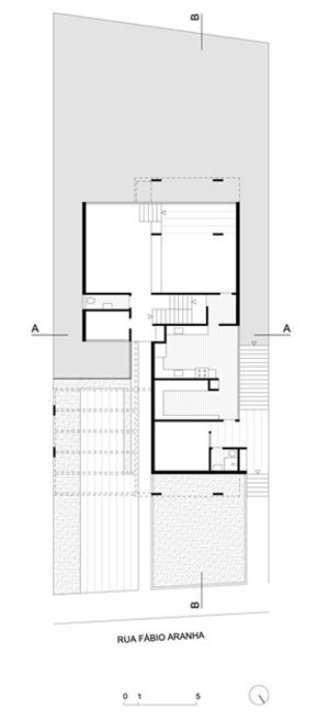 Fig. 3: Planta do piso térreo. Casa do Pacaembu, Jon Maitrejean, 1966