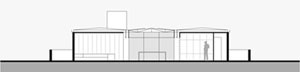 Fig. 12: Corte transversal. Casa do arquiteto, Jon Maitrejean, 1971 [redesenho de Carolina Naltchadjian, Cristina Gouvea e Marcus Vinícius Santos para a pesqui]