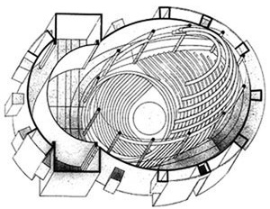 Teatro Total – Perspectiva [www.vitruvius.com.br/arquitextos/arq087/arq087_00_12.jpg]