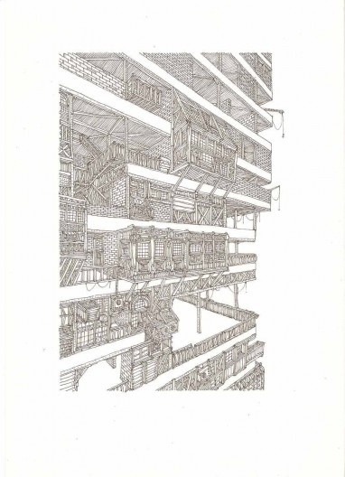 Ilustração do livro "O Condomínio Absoluto" de Carlos Teixeira e Vasco Mourão, editora C/Arte, 2009<br />Desenho Vasco Mourão 