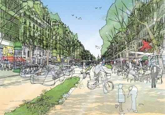 Paisagem urbana
<br />Desenho de Carlos Bratke