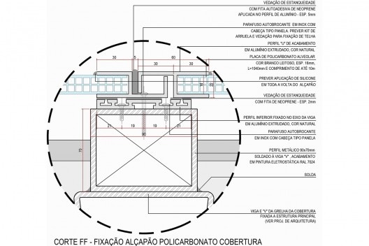 Arena da Juventude, cobertura em policarbonato corte F, Parque Olímpico de Deodoro, Rio de Janeiro, RJ, Escritório Vigliecca & Associados<br />Imagem divulgação