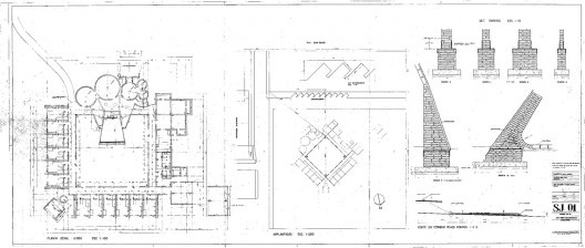Residência dos Padres Claretianos, desenhos do projeto executivo, Batatais SP Brasil, 1984. Arquitetos Affonso Risi e José Mario Nogueira<br />Imagem divulgação  [Acervo FAU USP]
