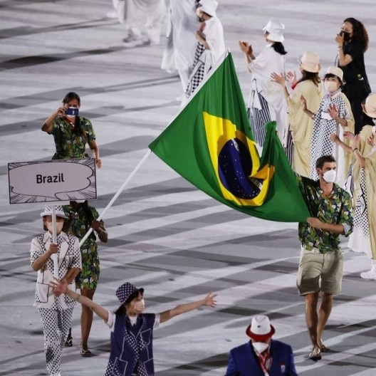 Desfile de apresentação da delegação brasileira nos Jogos Olímpicos de Tóquio, 2021<br />Foto divulgação  [EBC / Agência Brasil]
