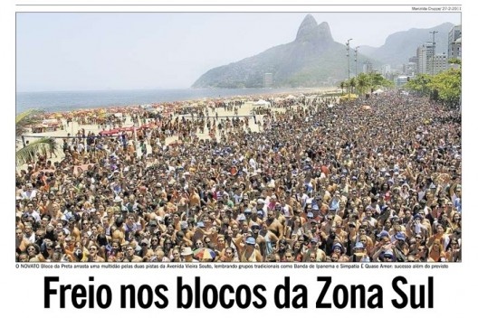 Jornal O Globo, 2ª edição, trecho de página, 13 de março de 2011