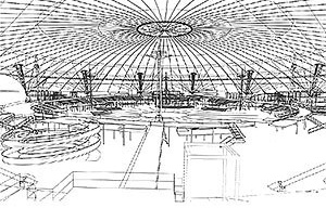 Croqui de estudo do interior do Dome