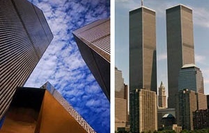 Detalhe dos pilares periféricos do World Trade Center, de Minoru Yamasaki [Structurae, 2004]