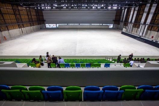 Construção da Arena da Juventude, Parque Olímpico de Deodoro, Rio de Janeiro, RJ, Escritório Vigliecca & Associados<br />Foto André Motta  [Agência Heusi Action]
