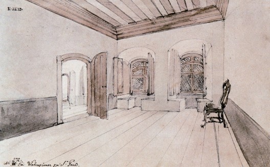 Interior de casa em São Paulo, 1817<br />Aquarela de Thomas Ender  [p. 164 do livro]