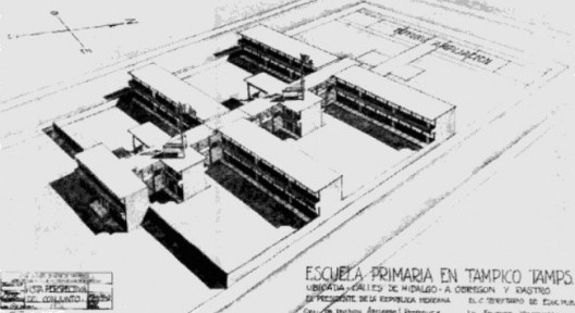 Projeto de Escola Primária, Tampico, México. Arquiteto Julio O'Gorman, 1932