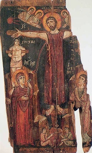Ícone de Cristo. Sinai, Egipto, por volta do século VIII [CORMACK, Robert. Op. cit.]