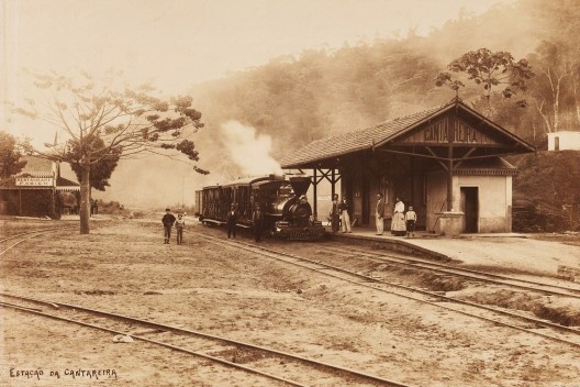 Chegada de um trem na estação da Cantareira, c.1895<br />Foto divulgação  [Acervo pessoal]