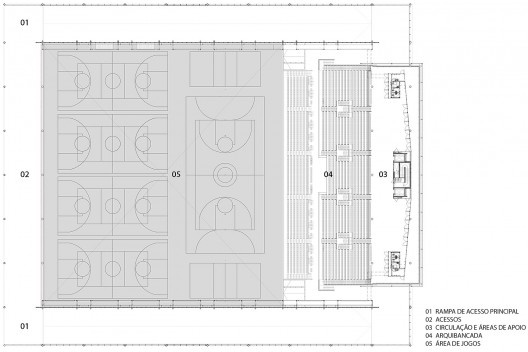 Arena da Juventude, planta, Parque Olímpico de Deodoro, Rio de Janeiro, RJ, Escritório Vigliecca & Associados<br />Imagem divulgação