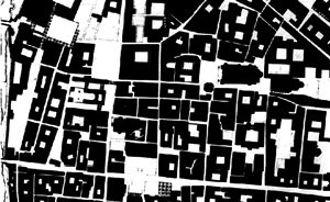 Parma: tecido contínuo da cidade produzida sem um planejamento ‘racional’ [ROWE, Collin; KOETTER, Fred. Ciudad Collage. Barcelona, Gustavo Gili, 1978]
