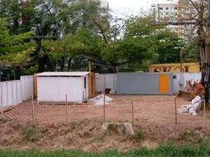 Canteiro de obras no bairro do Imbuí, Salvador<br />Foto do autor 
