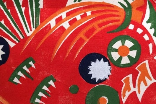 Exposição <i>Vkhutemas: o futuro em construção (1918-2018)</i>, padrão têxtil de Varvara Stepanova, recriação Oficina Sesc Pompeia/coordenação Celso Lima<br />Foto Silvana Romano 