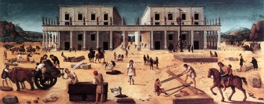 A construção de um palácio, c. 1515-1520<br />Piero di Cosimo 