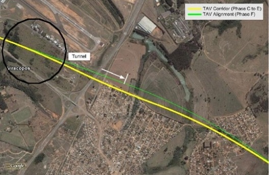 Ajustamento do traçado referencial nas proximidades do Aeroporto Internacional de Viracopos [www.tavbrasil.gov.br]