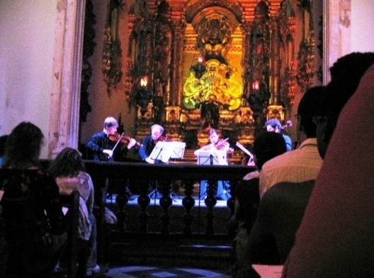 Hugo Wolf Quartett (Áustria), em concerto no Mosteiro de São Bento, Olinda, MIMO 2010.<br />Foto Eliane Lordello 
