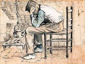 Desgastado, Vincent Van Gogh, 1881. Lápis, aguada de nanquim [XXIII Bienal Internacional de São Paulo]